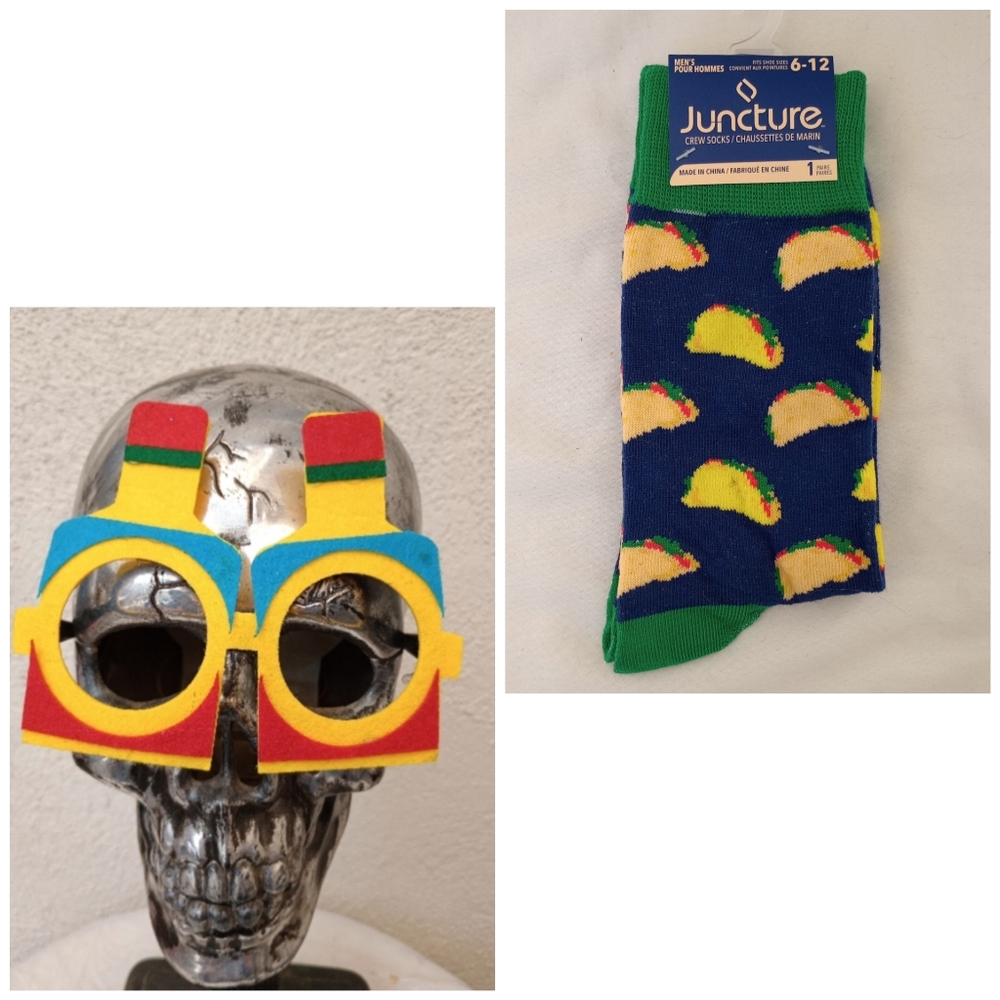 Hand Crafted Blue and Green Taco Socks